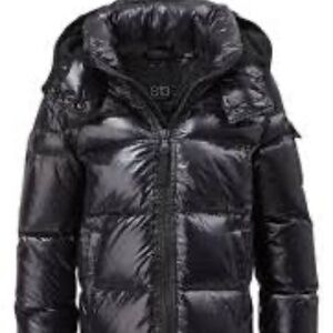 S13 NEW YORK KIDS' DOWNHILL HOODED PUFFER IN BLACK SIZE 10!